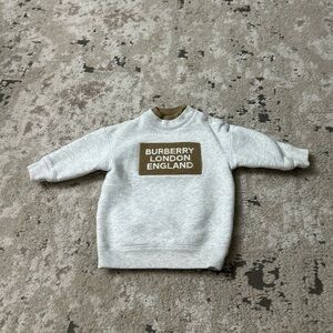 BURBERRY Girl's Fabbio Sweatshirt Dress w/ Logo Patches Size 6 Months